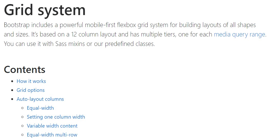 Bootstrap grid official  information