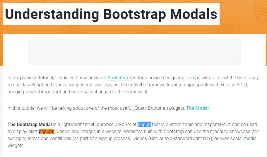  One more useful  information  concerning Bootstrap Modal Popup